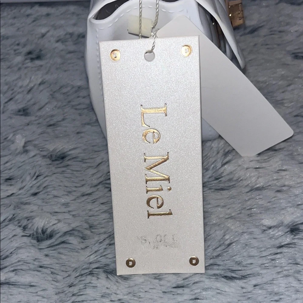 Le Miel White Mini Bag with Crossbody Chain